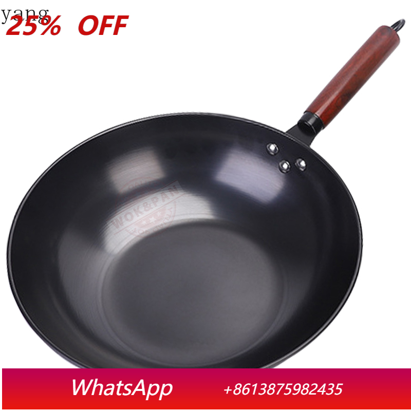 Wok Electric Flat - Wok en acier au carbone pré-assaisonné,