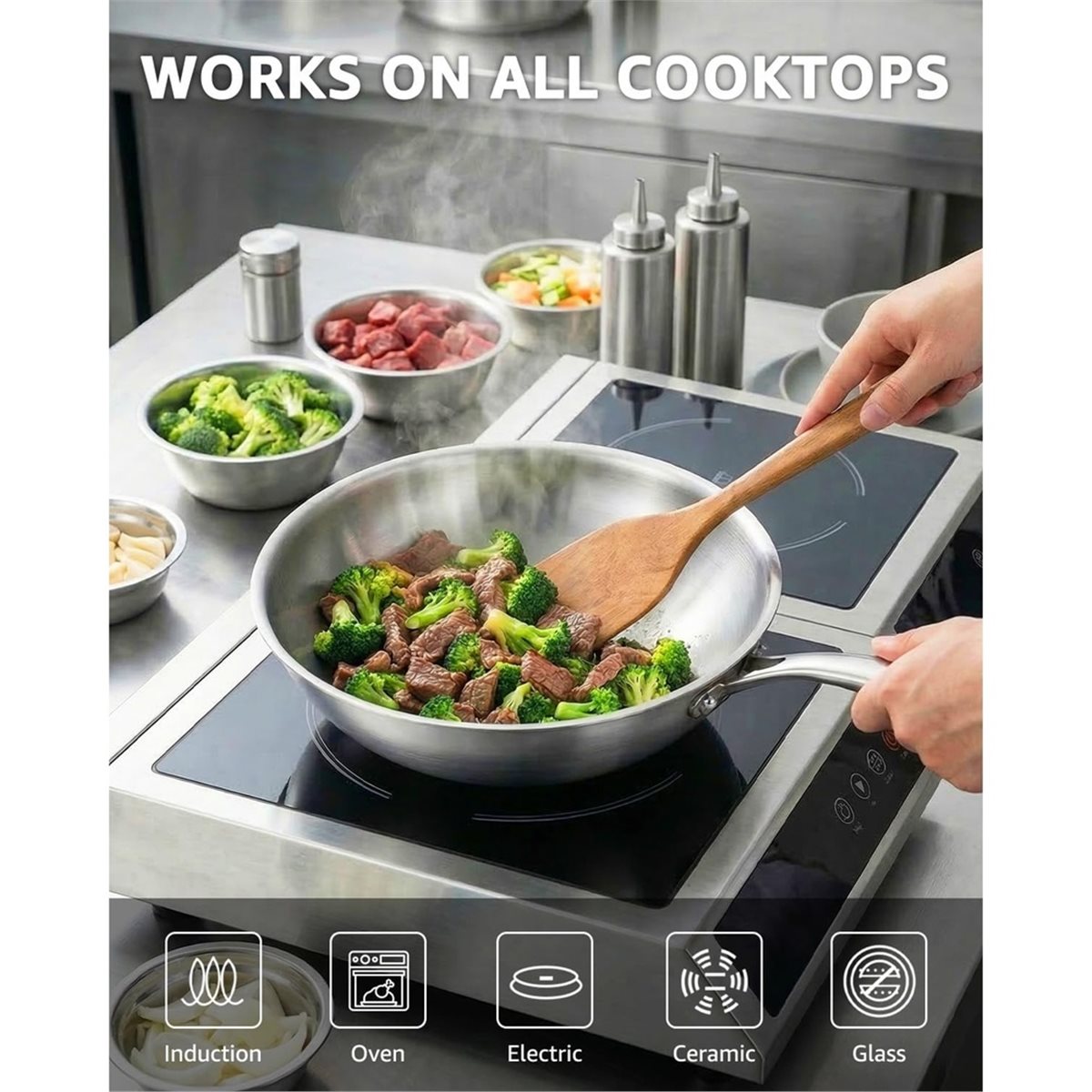 Wok en acier inoxydable tri-co - Wok Electric Flat avis et prix